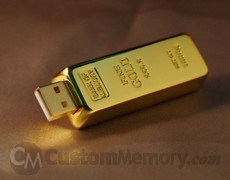 客製化金磚造型隨身碟，仿真金磚外型